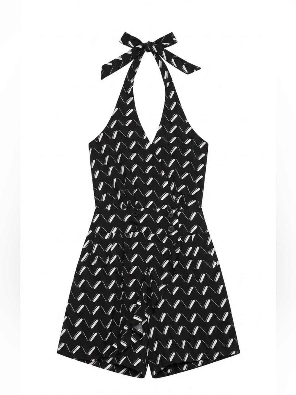 BCBG GEN Romper Size Small - Black/White Pattern